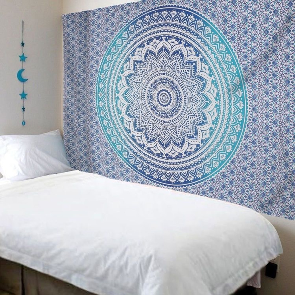 Blue Mandala Tapestry